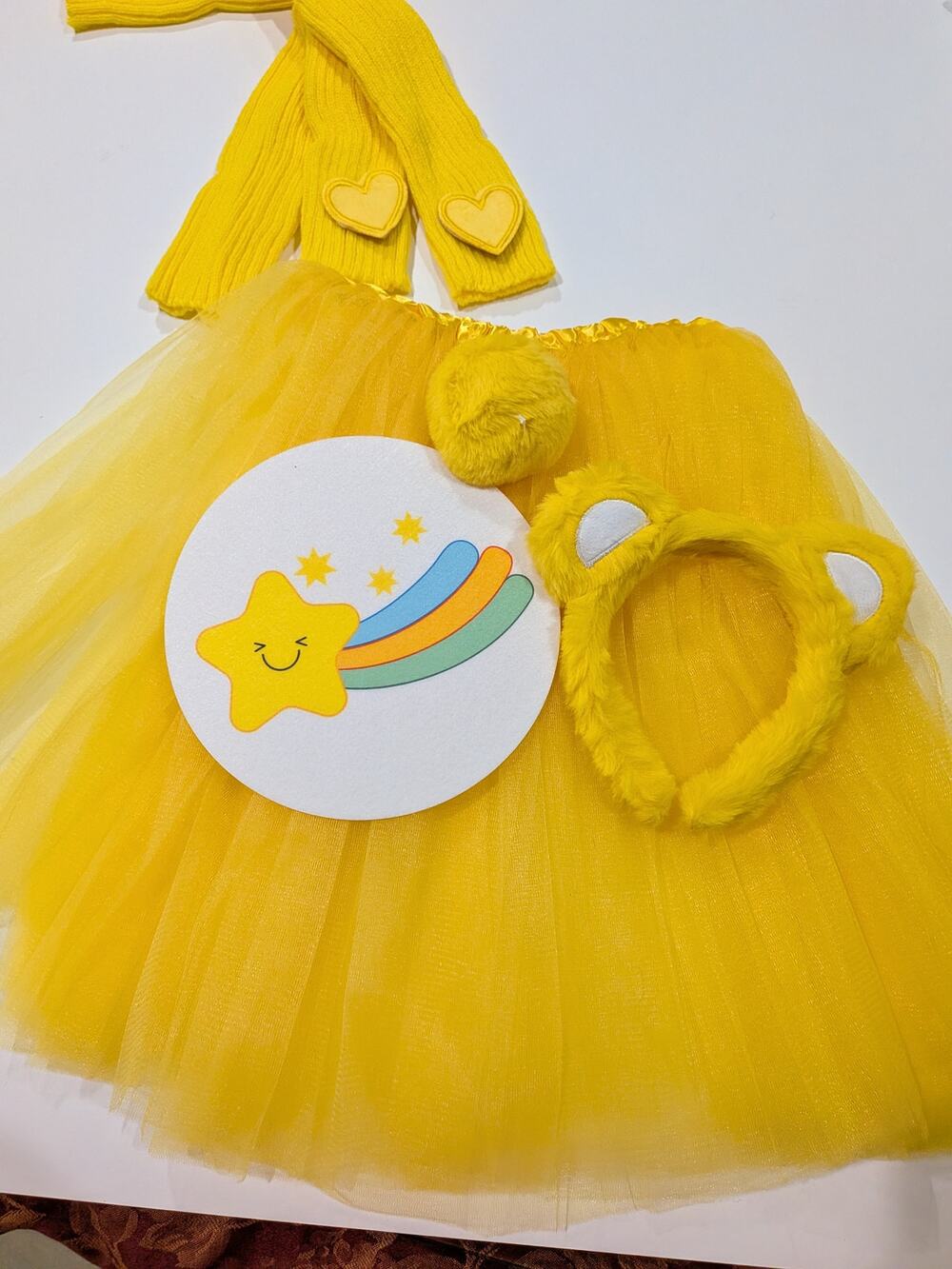 New 5 pc Jr teen child tutu adult apron care bear HANDMADE leg warmers headband